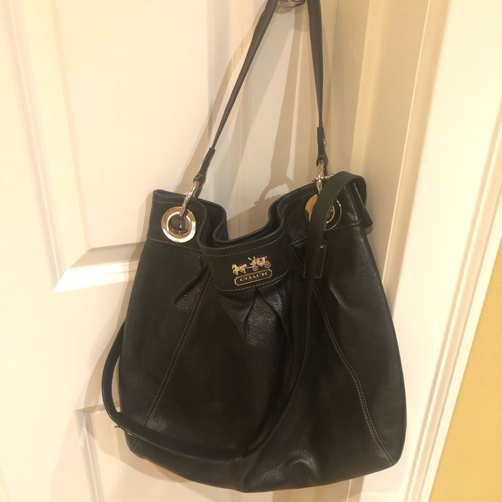 Black Leather Coach Hobo
